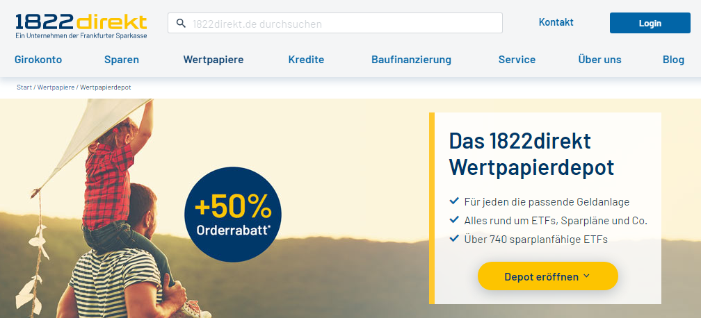 Wertpapierdepot Startseite 1822direkt