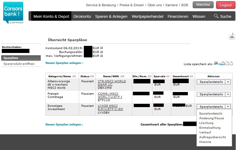 Consorsbank Sparplan anlegen