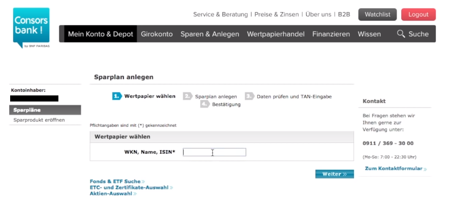 Consorsbank Sparplan einfach verwalten