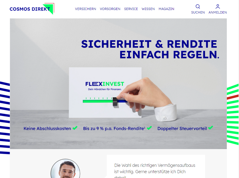 FlexInvest Startseite Cosmos Direkt