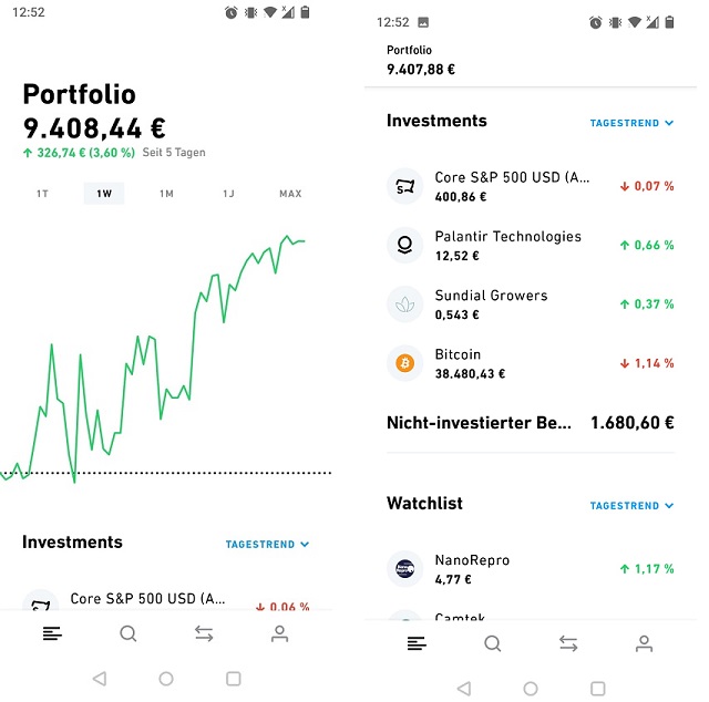Depotübersicht Trade Republic Erfahrung App