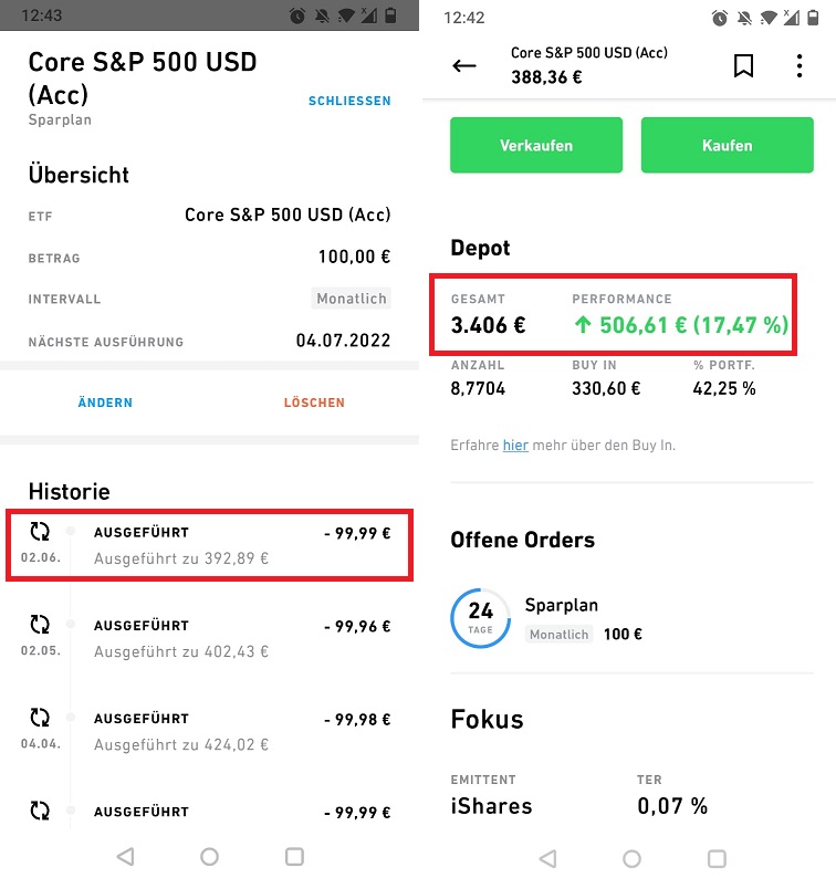 S&P 500 ETF Sparplan 2022 Juni