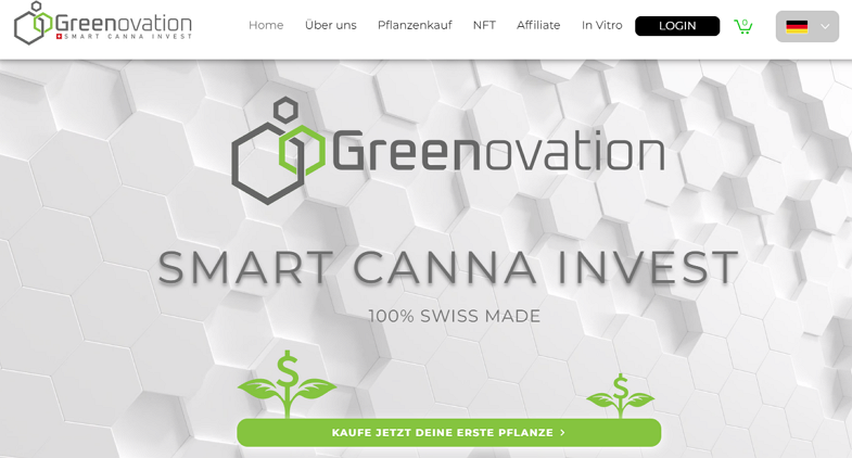 Greenovation Startseite Screenshot