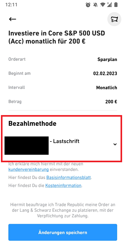 Lastschrift Trade Republic