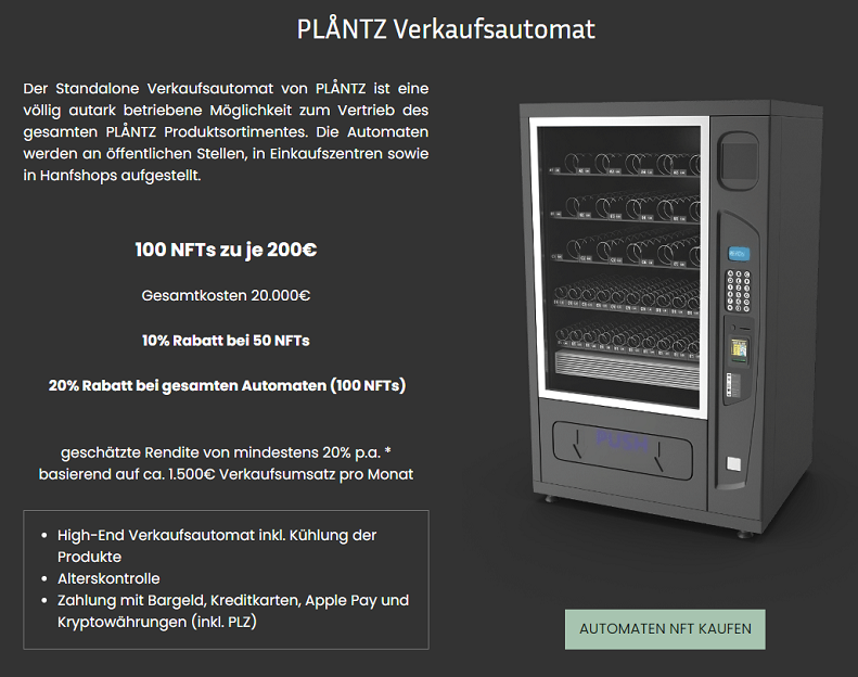 Plaentz Verkaufsautomat